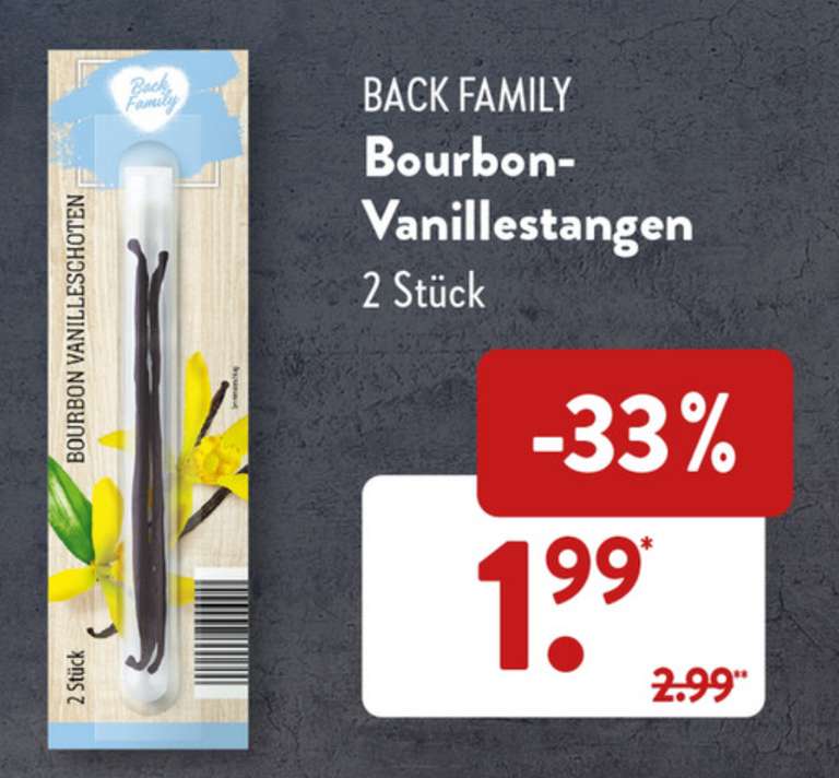 [ALDI SÜD] 2 Bourbon-Vanillestangen für 1,99€