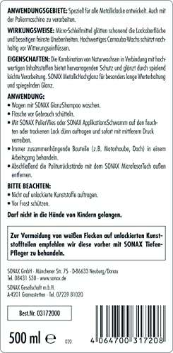 [PRIME] SONAX MetallicHochglanz (500 ml) spezielle Politur für alle Auto Metalliclacke | Art-Nr. 03172000