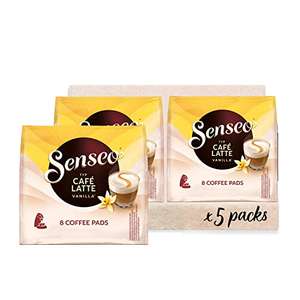 Senseo Pads Café Latte Vanilla, 40 Kaffeepads, 5er Pack, 5 x 8 Getränke, 460 g (PRIME)