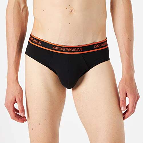 (Amazon Prime) Emporio Armani Underwear Herren 3-Pack Core Logoband Briefs, Schwarz, Größe M