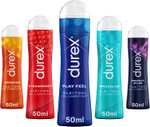 [Prime Day] Durex Play Gleitgel Ausprobierpaket mit 5 x 50ml (5 versch. Gleit- & Erlebnisgele auf Wasser- & Silikonbasis, Kondom-geeignet)