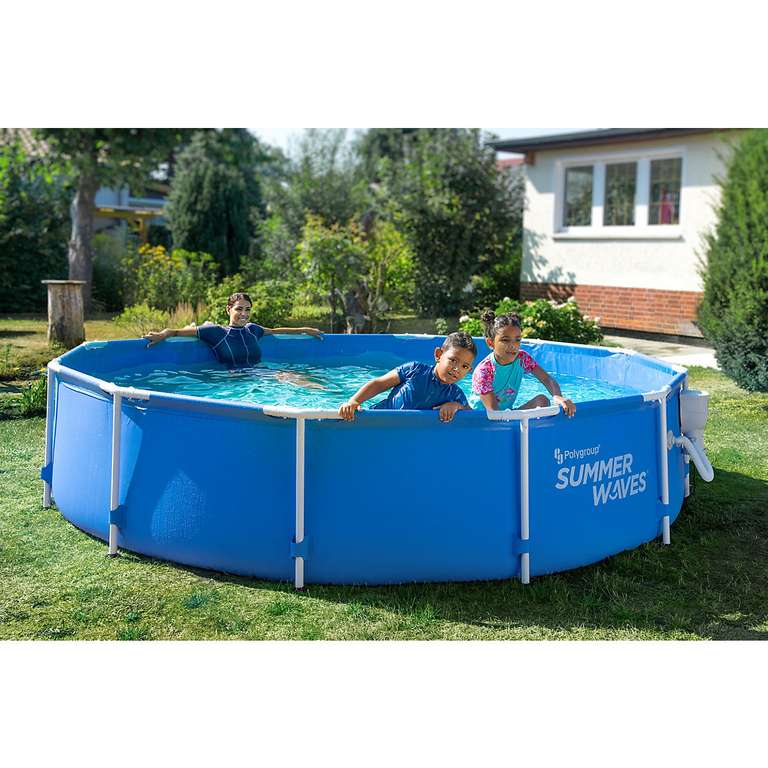 Summerwaves Active Frame Pool Set 366cm x 76cm blau