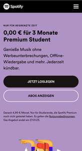 [Nur Studenten] 3 Monate Spotify Premium kostenlos (Neukunden)
