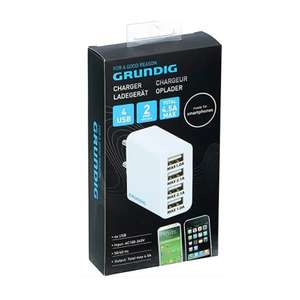 [Thomas Philipps] Grundig 4.5A USB Ladegerät mit 4 Anschlüssen (2 x 2.1A + 2 x 1,0A) für 3,98€