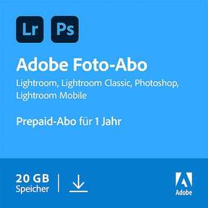 Adobe Creative Cloud Foto-Abo mit Photoshop & Lightroom inkl. 20GB Cloudspeicher (1 Jahr, Download)