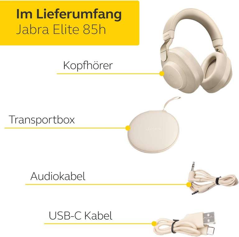 Jabra Elite 85H Bluetooth Kopfhörer, beige