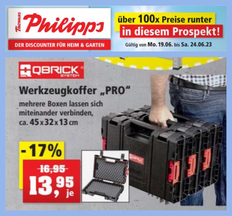 [THOMAS PHILIPPS] Werkzeugkoffer QBRICK Systembox PRO (ca. 45cm x 32cm x 13cm) für 13,95€