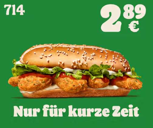 Leckerer Long Nugget Burger oder Plant-based Long Nugget Burger bei Burger  King fr nur 2,99 | mydealz