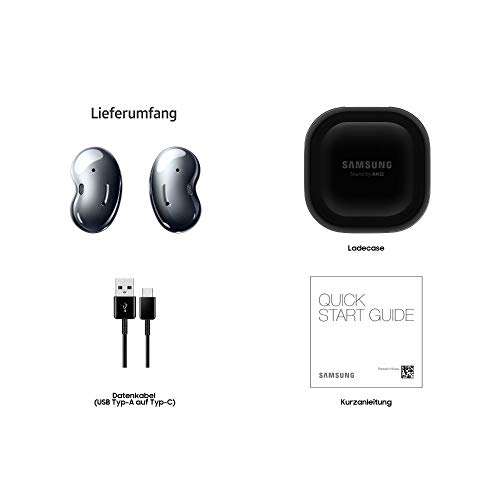 Samsung Galaxy Buds Live, Kabellose Bluetooth-Kopfhörer mit Noise Cancelling (ANC), ausdauernder Akku, Sound by AKG, Schwarz