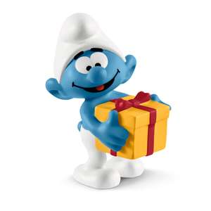 schleich 20816 Schlumpf mit Geschenk, für Kinder ab 3+ Jahren, The Smurfs - Spielfigur (Prime)