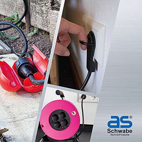as - Schwabe Steckdosentower 2-Fach, 230V/16A, QI-Wireless Ladestation 5W, 3 USB-A-Ports 5V/2,4A, 2 Schuko Steckdosen (Prime)