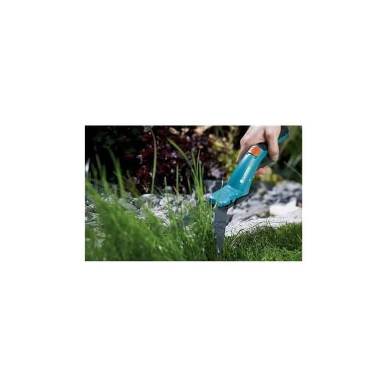 Gardena Comfort Grasschere: Hochwertige Schere, Wellenschliff-Schneidmesser, antihaftbeschichtet, Gleitstufe, konstante Schnitthöhe, PRIME