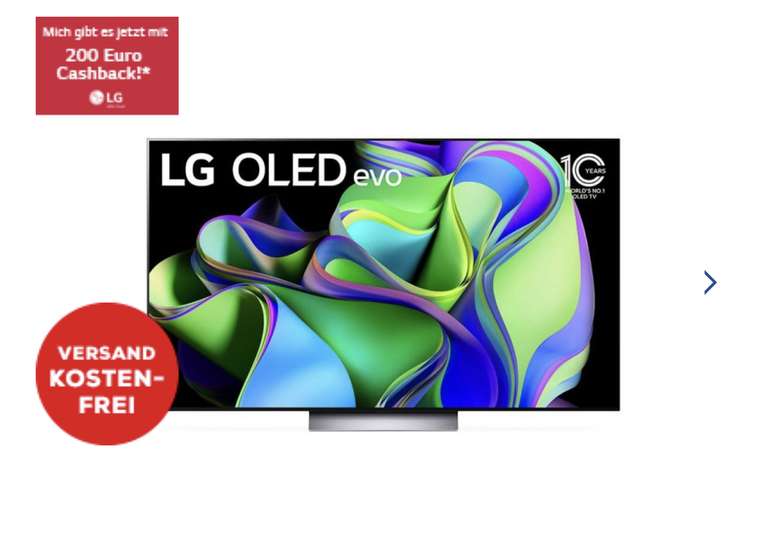 LG OLED65C38LA 164 cm (65") 4K OLED 120hz effektiv mit Cashback 1759€
