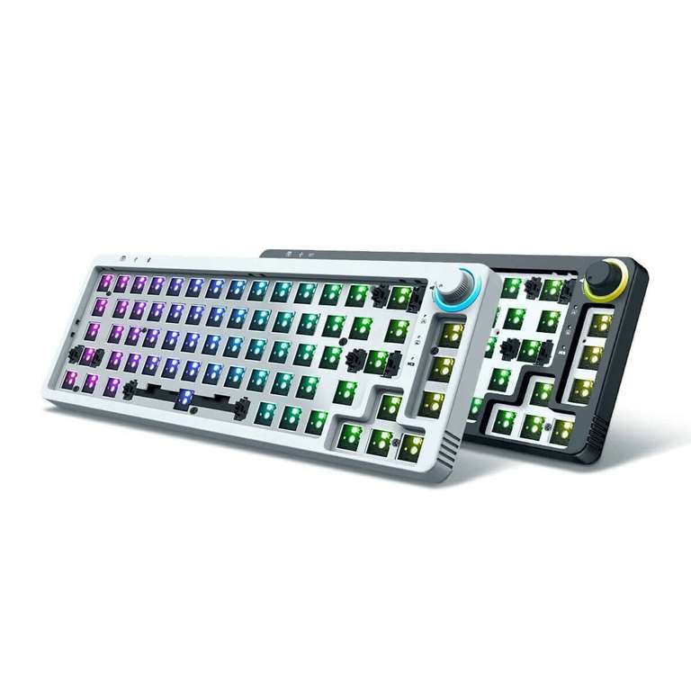 GamaKay LK67 65% Custom Keyboard (ohne Schalter und Tastenkappen) PC-Tastatur Kit mit USB/2,4GHz/Bluetooth, 2400mAh Akku, RGB, Grün