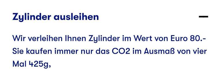 [2,49€ je Füllung] 4x CO2 Leih-/Tauschzylinder für Sodastream und Co. (auch Duo / Quick Connect) für 9,96€ (zzgl. 20€ Pfand)