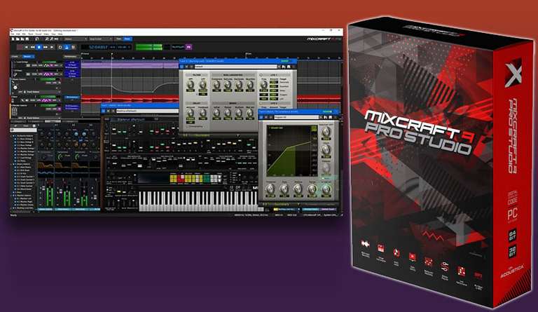 Acoustica: Mixcraft 9 Pro Studio DAW (incl. Melodyne SE, Cherry Audio & Tonebooster Plugins + Video Import, Rabatt-Code: P9P9ALLIN)