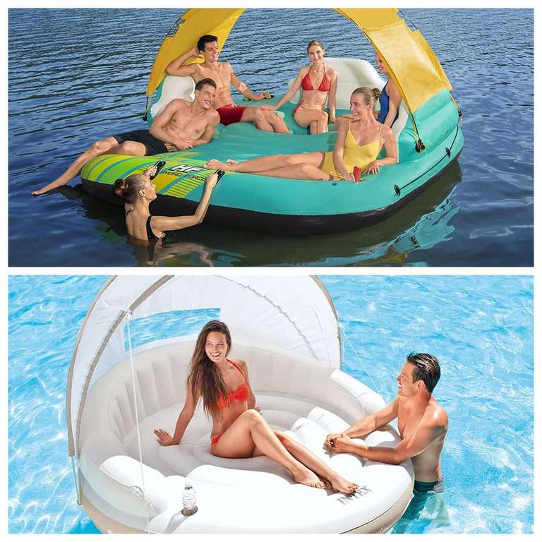 Badeinsel Mini-Sammeldeal [2] | Bestway Hydro-Force Sunny Lounge - 5 Pers. = 84.99€ | Intex Canopy Island - 2 Pers. = 62.70€ [Coolstuff]
