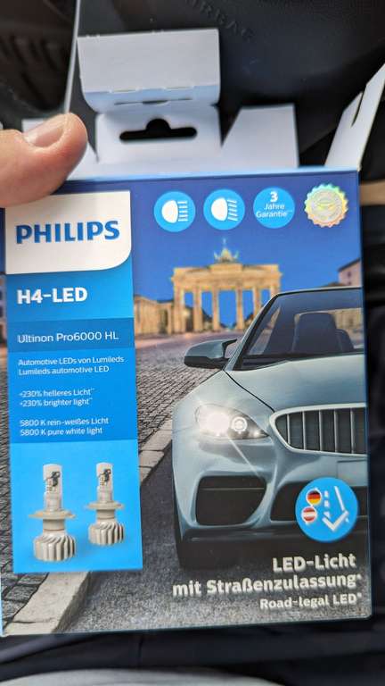 2x H4  Philips Ultinon Pro6000 11342U6000X2  mit Straßenzulassung ** 12V