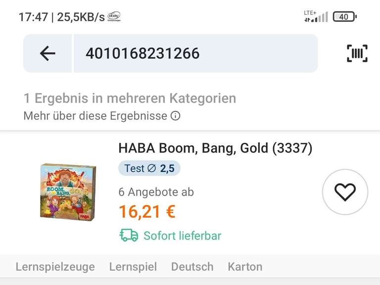 [Segmüller Weiterstadt] HABA - Iquazú oder HABA - Boom, Bang, Gold für je 10€