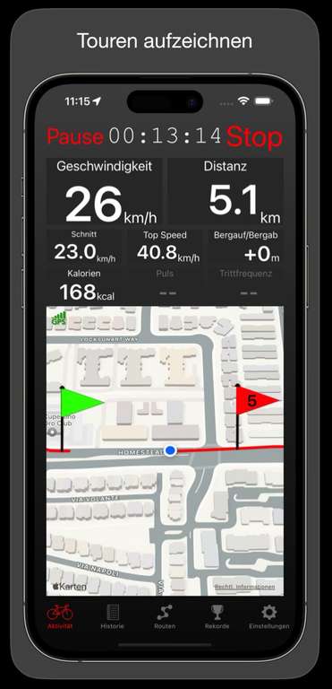Fitmeter Bike - Fahrrad Tacho kostenlos im App Store (iOS)