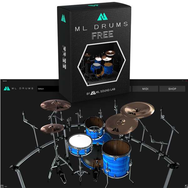 ML Sound Lab ML Drums Free Virtuelles Instrument Schlagzeug VST2 VST3 AU AAX Plugin