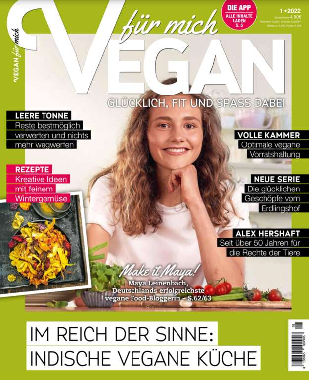 Vegan für mich Jahresabo (8 Ausgaben) für 38,20 € mit 40 € Zalando oder 35 € BestChoice-Premium-Gutschein (inkl. Amazon)