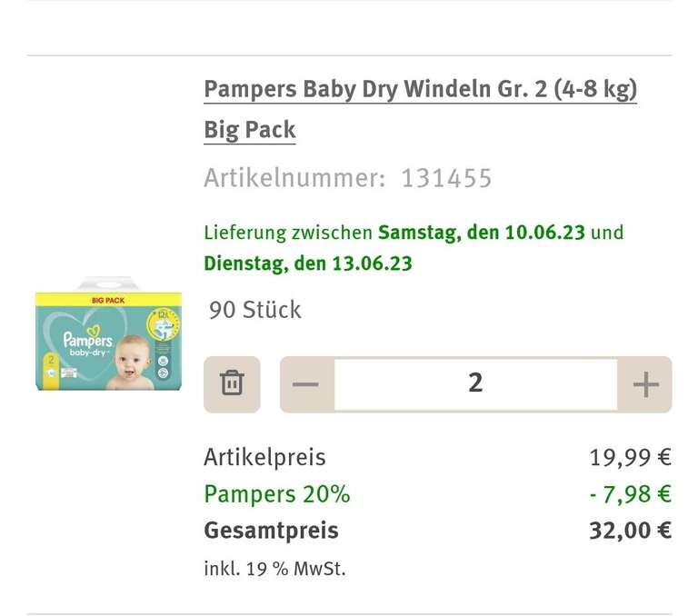 2x Baby Dry Windeln Gr. 2 (4-8 kg) Big Pack