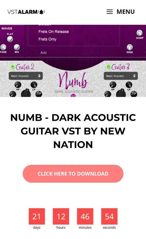 VSTi kostenlos: Numb - Dark Acoustic Guitar von New Nation