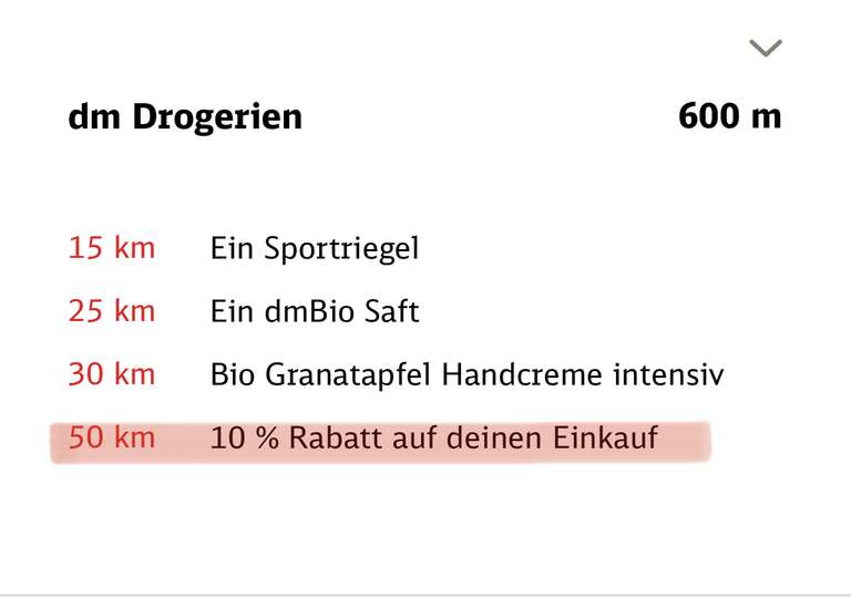[Lokal Wiesbaden?] 10% auf Einkauf in dm für 50km in der Deutsche Bahn DB Rad+ App; kombinierbar mit Payback??