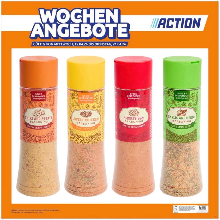 Gewürz-Spice Dispenser 300g – Pommes Gewürzmischung großartig bei Action at Action