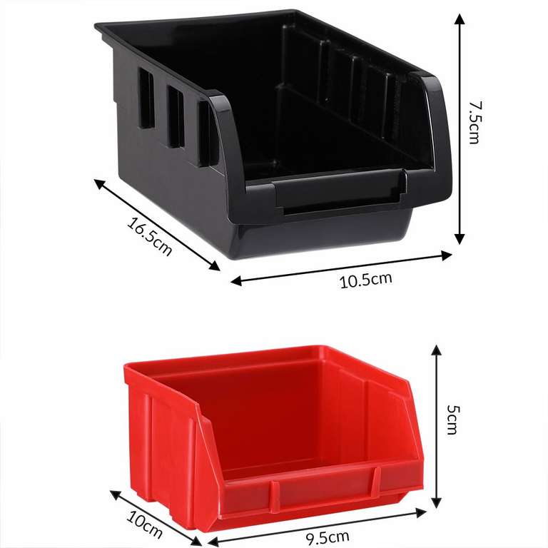 Werkzeugwand Schwarz/Rot 32-tlg. mit Stapelboxen (oder das 2er Set für 28,95€)
