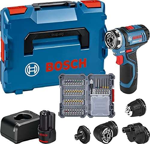Bosch Professional 12V System Akku-Bohrschrauber GSR 12V-15 FC (inkl. 2x2,0 GBA 12V Akku, Ladegerät, 4x Aufsätze, 40-tlg L-BOXX 136)