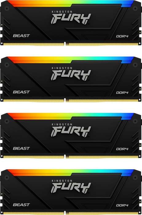 32GB DDR4 3600MTs Cl17 RAM Kingston Fury Beast 4x8GB