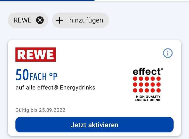Rewe Payback 50x bei effect Energy drink. Gültig bis 26.09.22