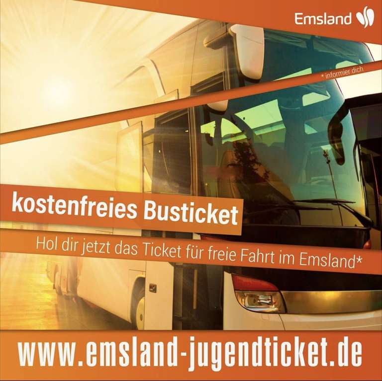 [Lokal Emsland] Das ganze Jahr KOSTENLOS Bus fahren im Emsland - Für Schüler bis zur 13. Klasse - für Azubis/Fsjler mit Aufpreis