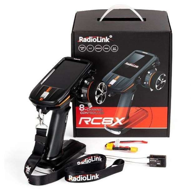 Radiolink RC8X 8-Kanal RC-Auto-Fernsteuerung mit 4.3 Zoll Touch-Display und 8-Kanal Empfänger aktuell zum Super-Preis
