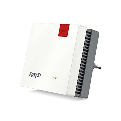 AVM FRITZ!Repeater 1200 AX (Wi-Fi 6 Repeater mit zwei Funkeinheiten: 5 GHz-Band (bis zu 2.400 MBit/s), 2,4 GHz-Band (bis zu 600 MBit/s),