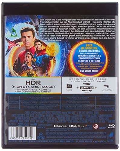 Spider-Man: No Way Home (4K Blu-ray + Blu-ray) für 10,38€ (Amazon Prime)
