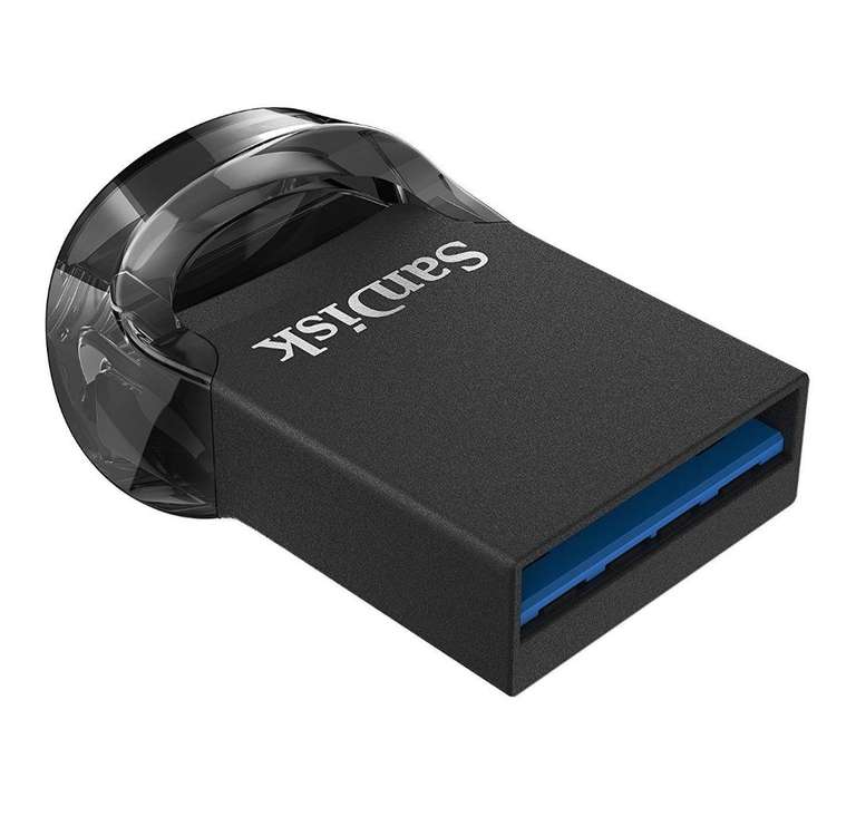SanDisk Ultra Fit USB 3.1 Flash-Laufwerk 128 GB Laptops, für Spielkonsolen und Auto-Audiosysteme, Plug-and-Stay, 130 MB/s Schwarz (Prime)