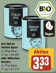 Just Spices Stullen Spice und Hähnchen Gewürz bei Rewe für 3,33 EUR