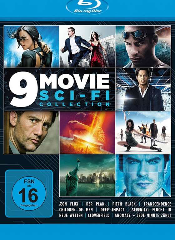 9 Movie Collection | Blu-Ray | Sci-Fi | Cloverfield, Deep Impact, Children Of Men, Aeon Flux, um.