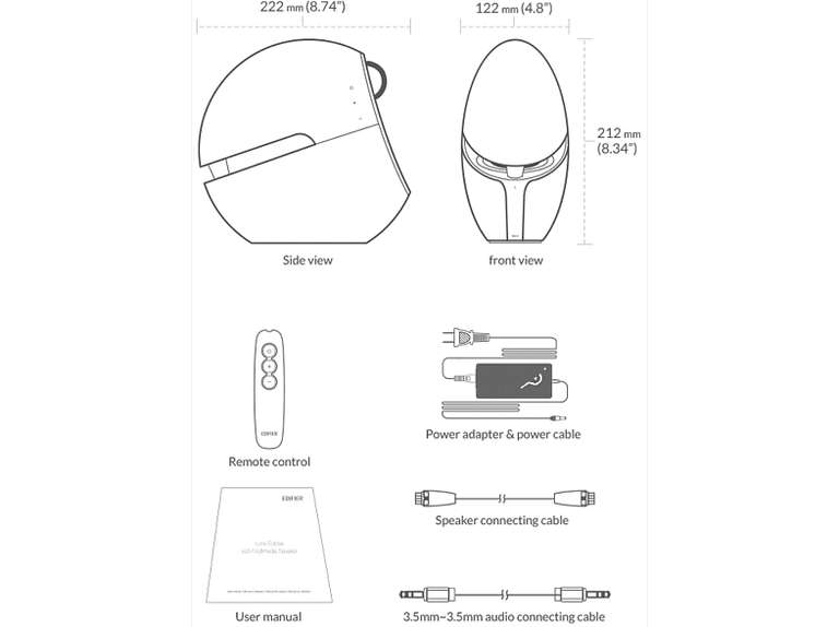 (Saturn) EDIFIER Luna HD Aktivlautsprechersystem - weiß, 74 Watt, Bluetooth/AUX 3,5mm