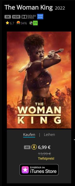 Apple iTunes - The Woman King 2022 4K Dolby Atmos HDR