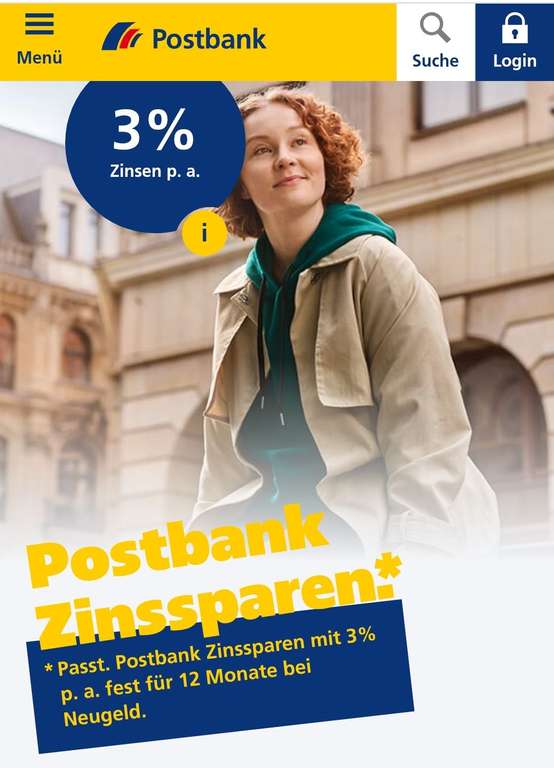 Postbank Festgeld Zinssparen 3,75% ab 31.8