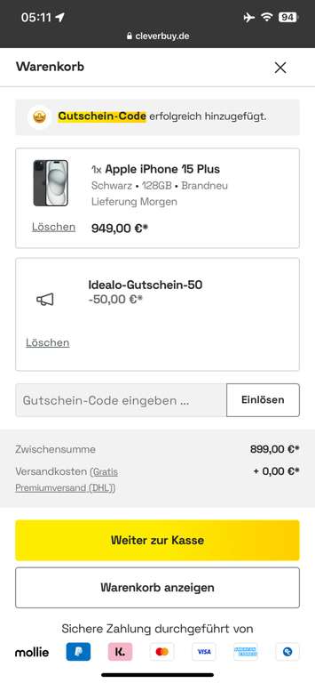 Iphone 15 Plus 128 GB , Schwarz, Grün, Rose, Gelb