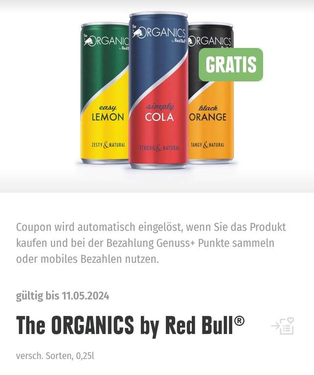 Red Bull Organics 1x gratis mit Edeka App [personalisiert?]