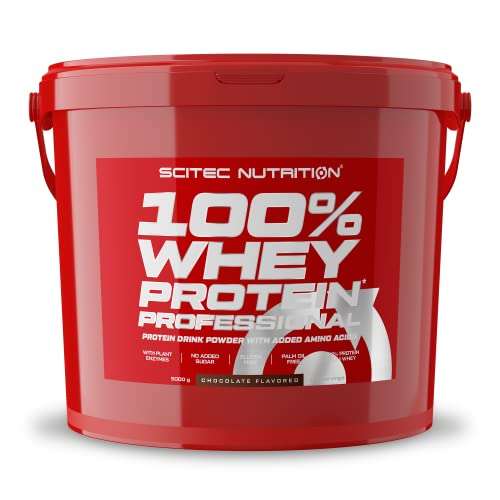 Scitec Nutrition 100% Whey Protein Professional mit extra Aminosäuren und Verdauungsenzymen, glutenfrei, 5 kg, Schokolade
