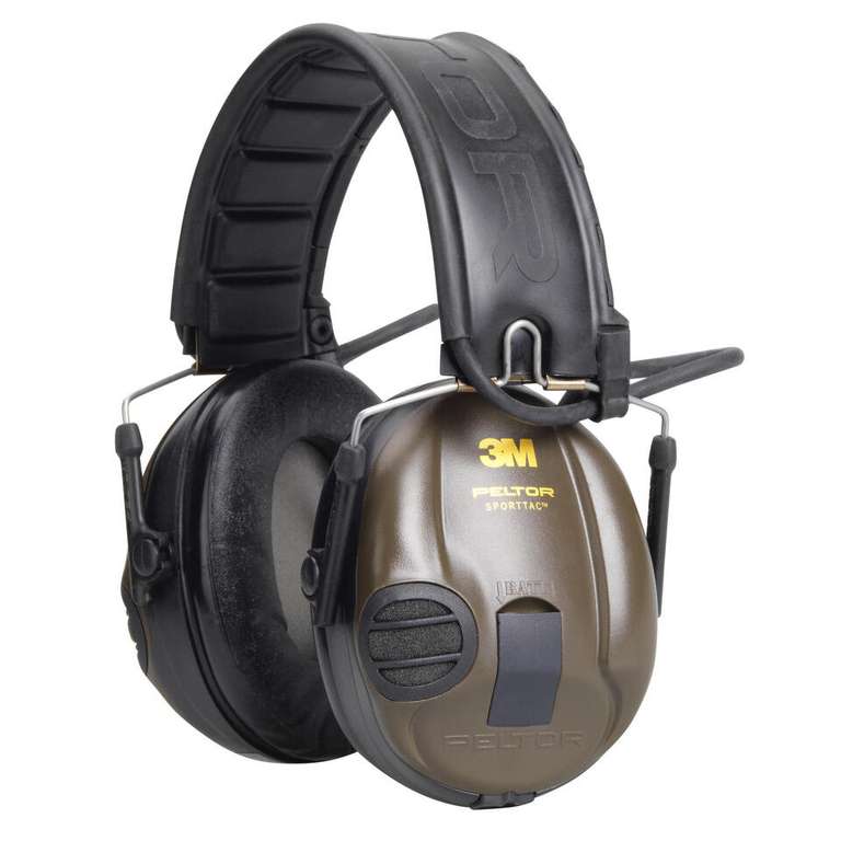 3M Peltor SportTac Gehörschutz grün (Wechselschalen Orange) Intelligente Ohrschützer mit aktiver Schalldämmung; Jäger und Sportschützen