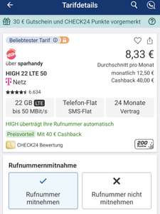 Telekom Netz, Sim Only: High Mobile Allnet/SMS Flat 22GB LTE, VoLTE/Wifi Calling 12,50€/Monat, effektiv 8,33€/Monat durch Bonus