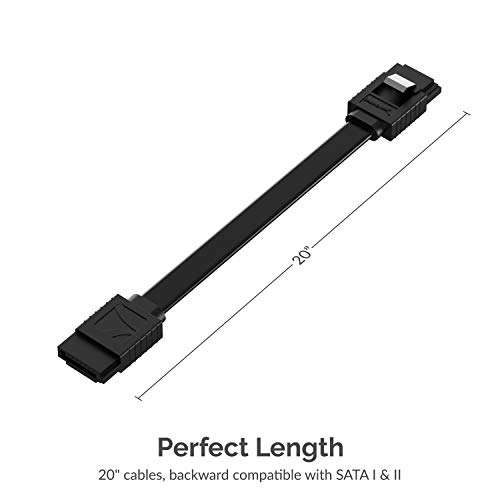 [Prime] 3er-Pack Sabrent SATA III Kabel | Classic oder L-Type | HDD SDD Datenkabel 6Gbps 51cm, mit Metall Clip Verriegelungsriegel (CB-SFK3)